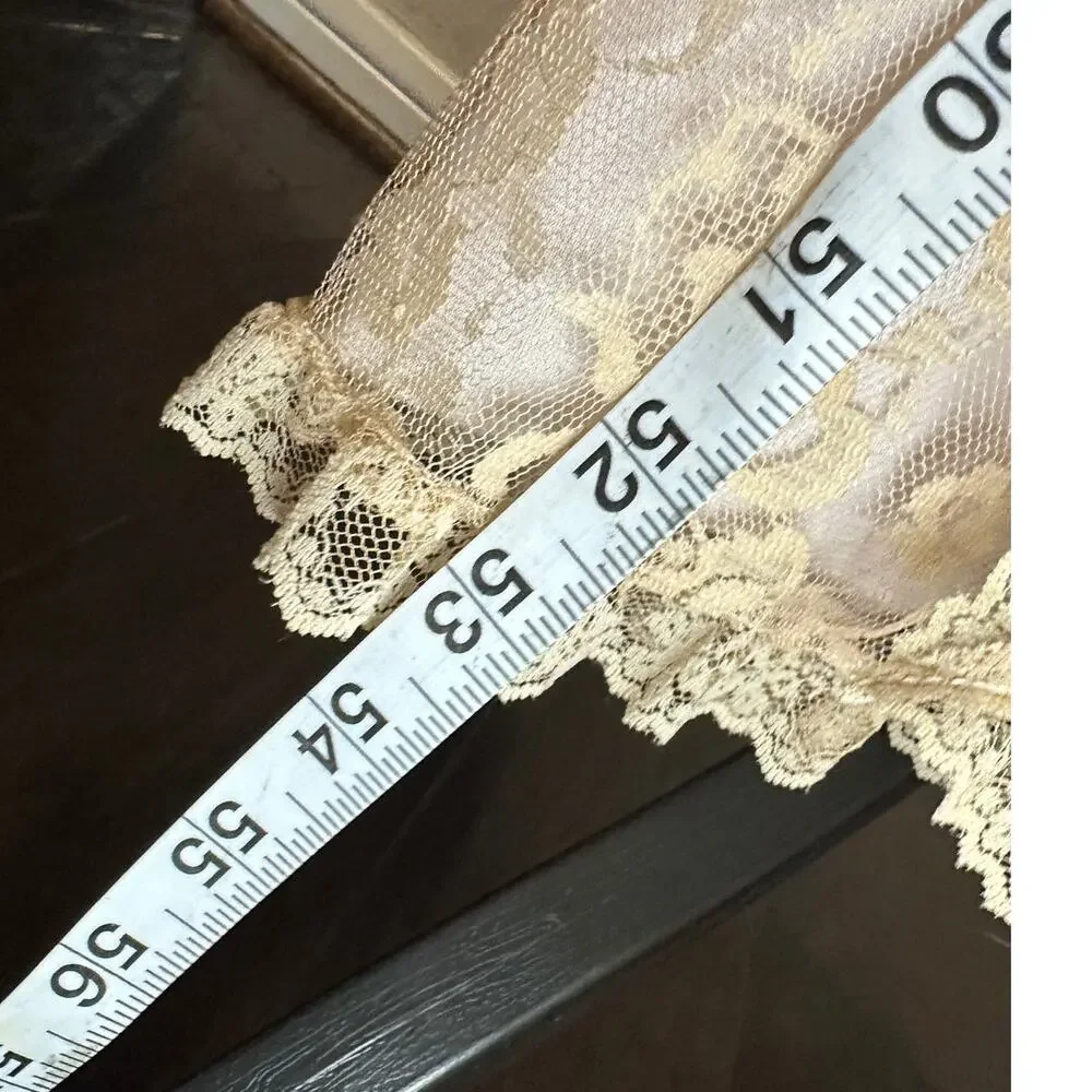 Odette Barsa Pink Lace Sheer Peignoir Maxi Robe Coquette Regency